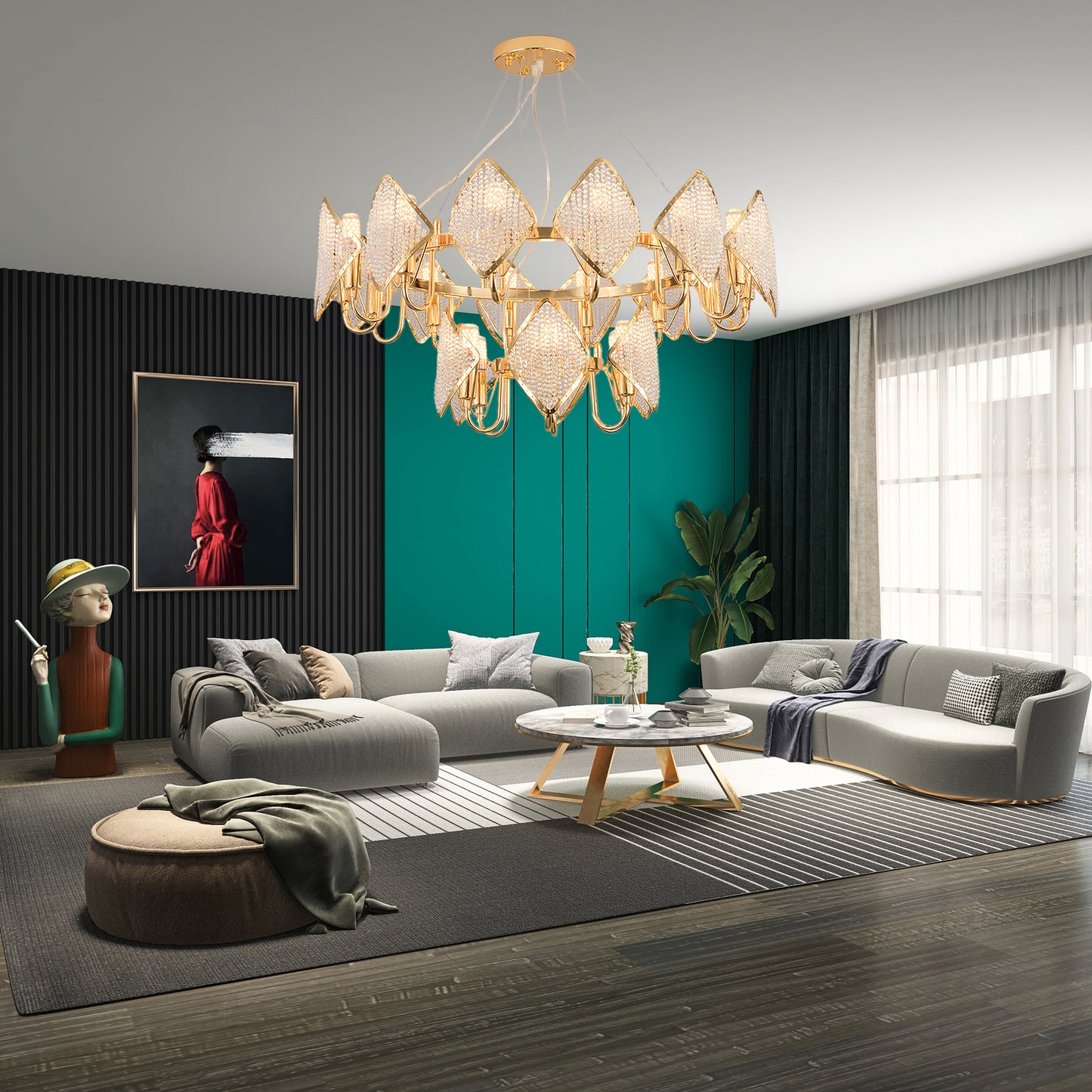 Holly Eclectic Metal Chandelier