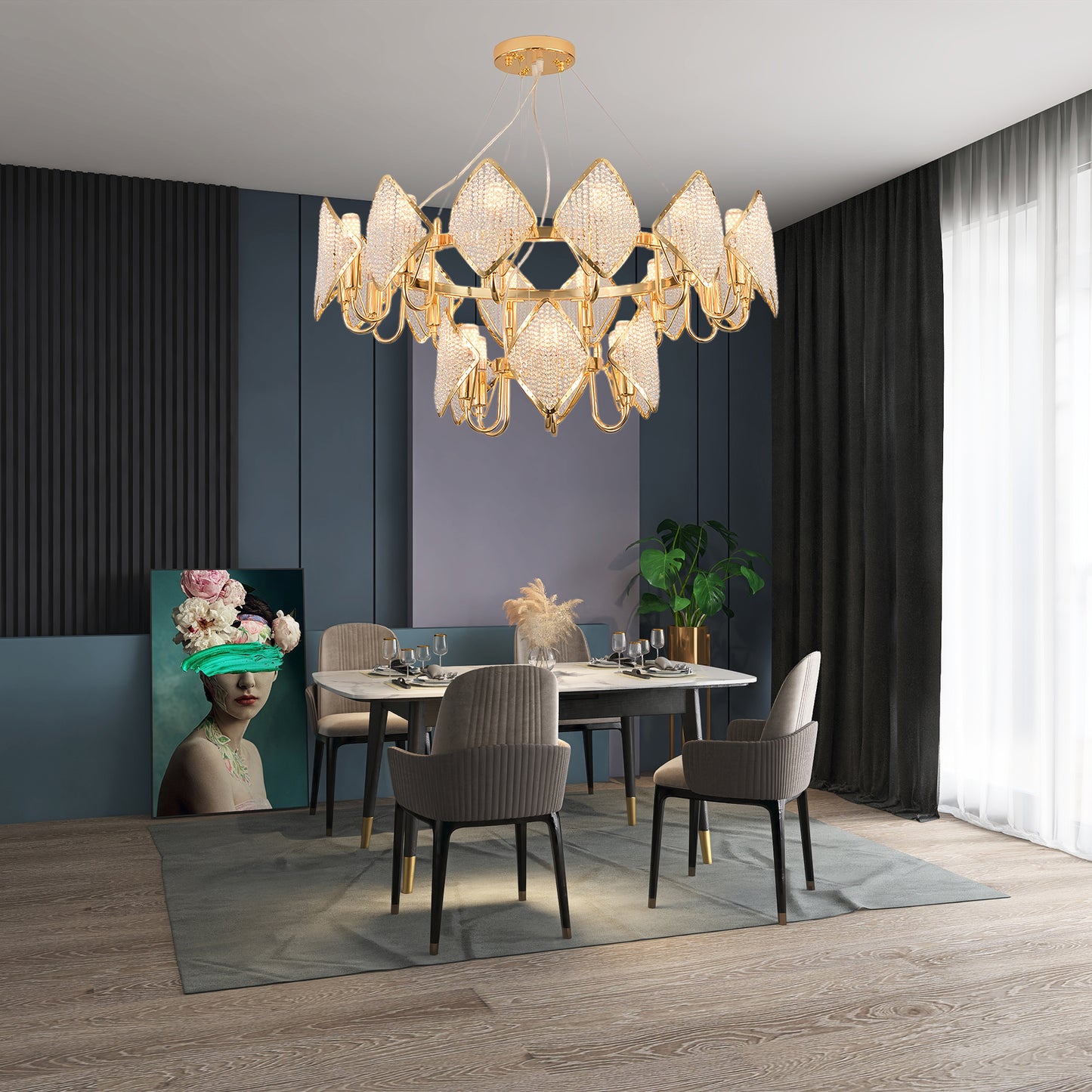 Holly Eclectic Metal Chandelier