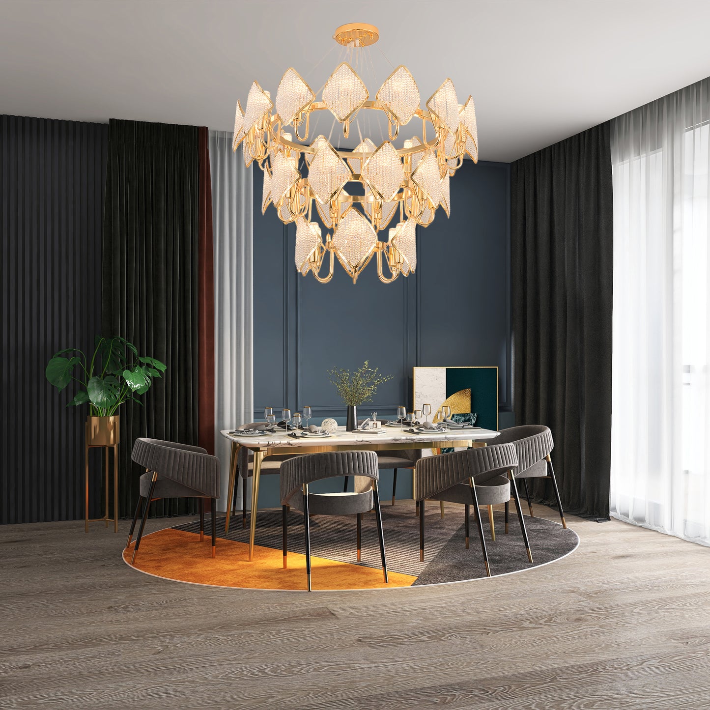 Holly Eclectic Metal Chandelier