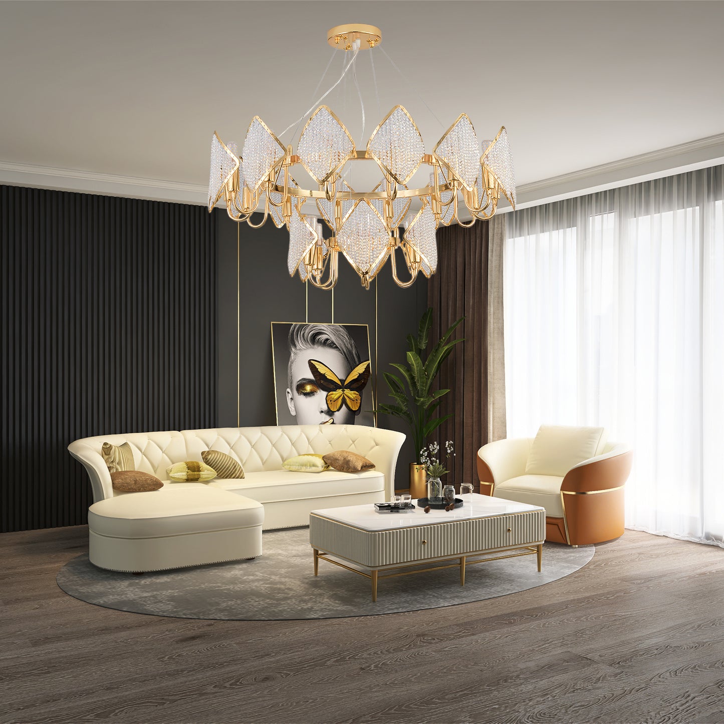 Holly Eclectic Metal Chandelier