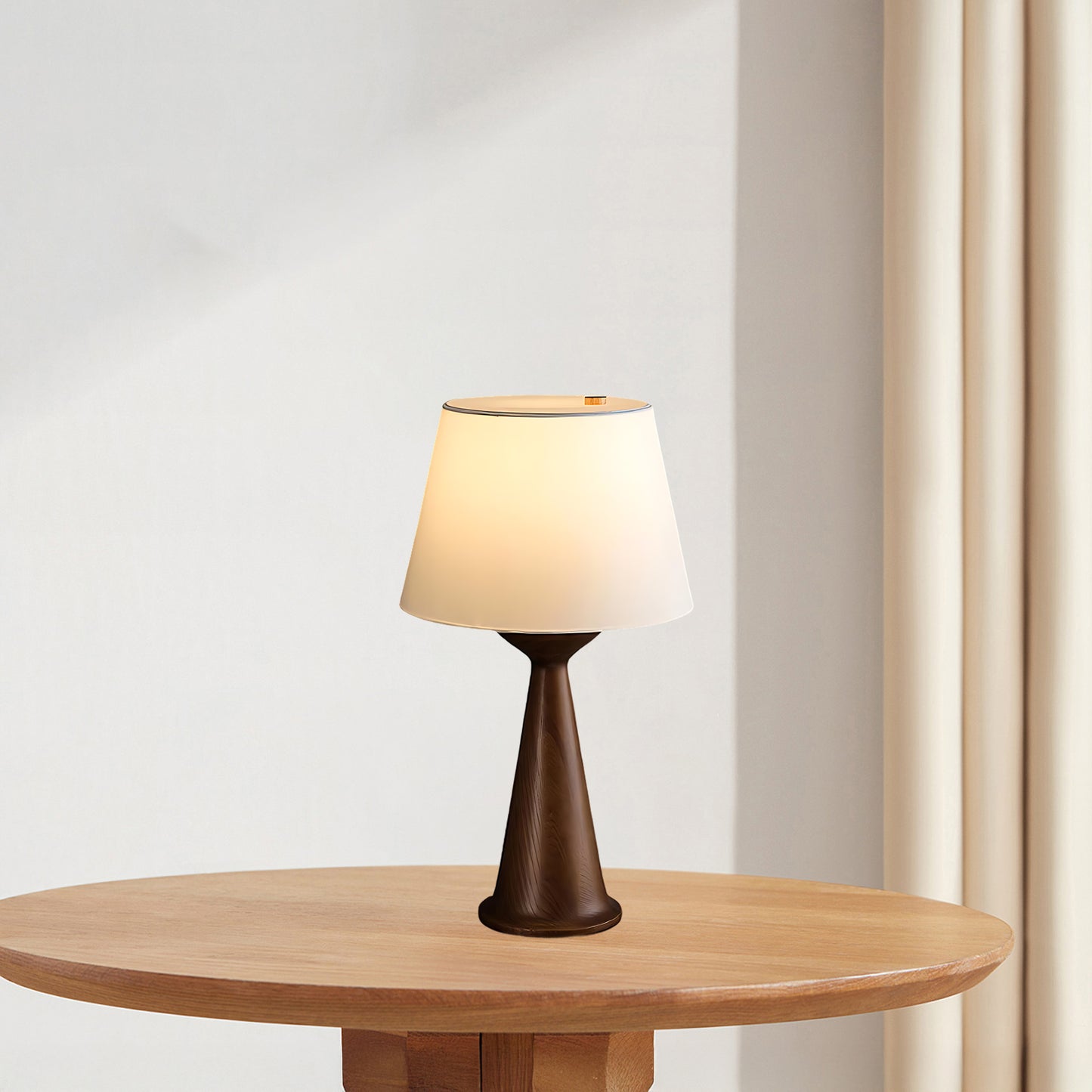 Hourglass Wood Art Deco Table Lamp