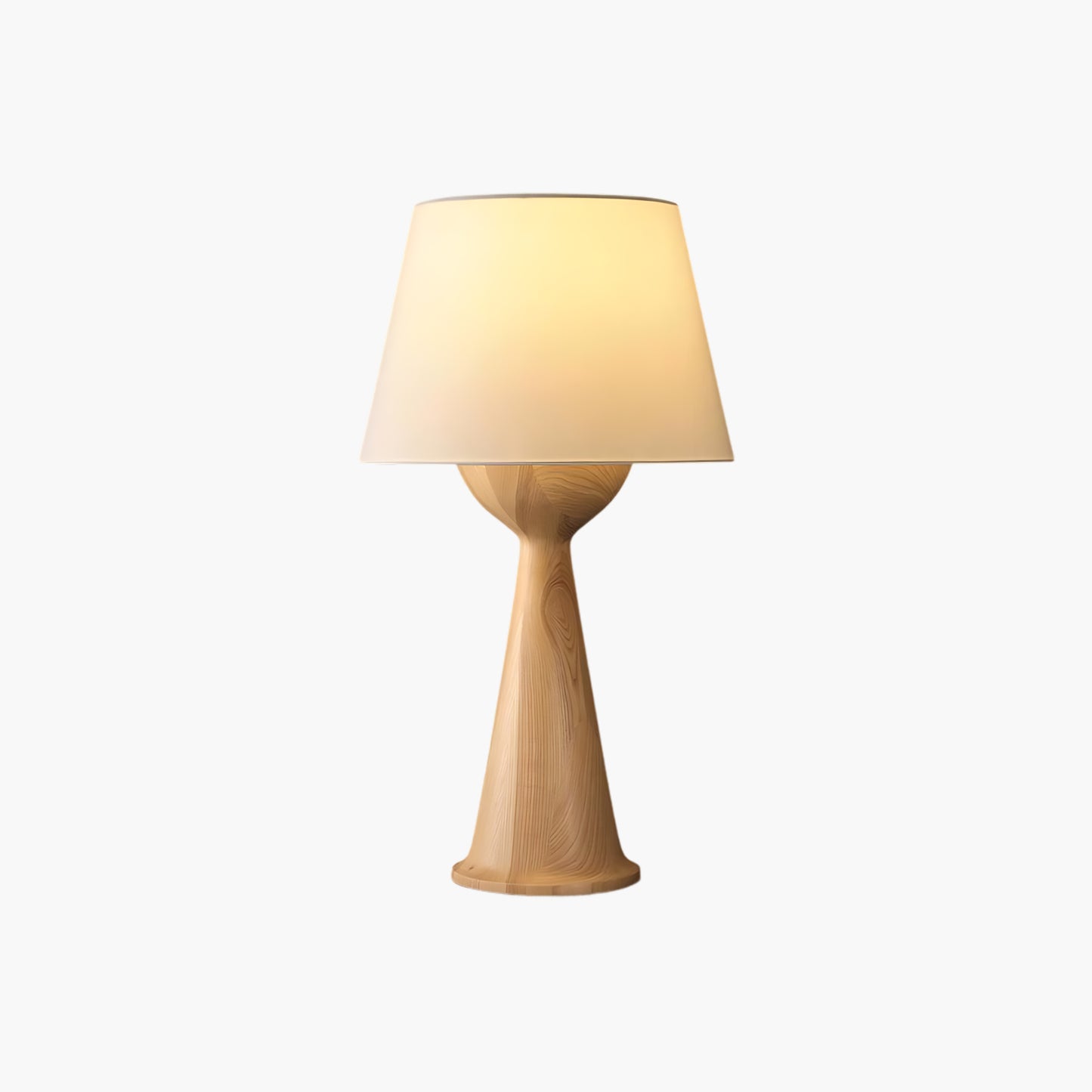 Hourglass Wood Art Deco Table Lamp