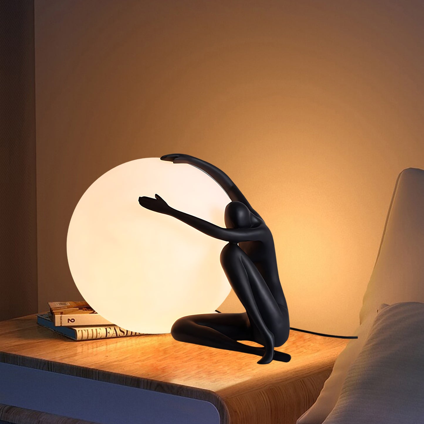 Humanoid Ball Holding Modern Material Table Lamp