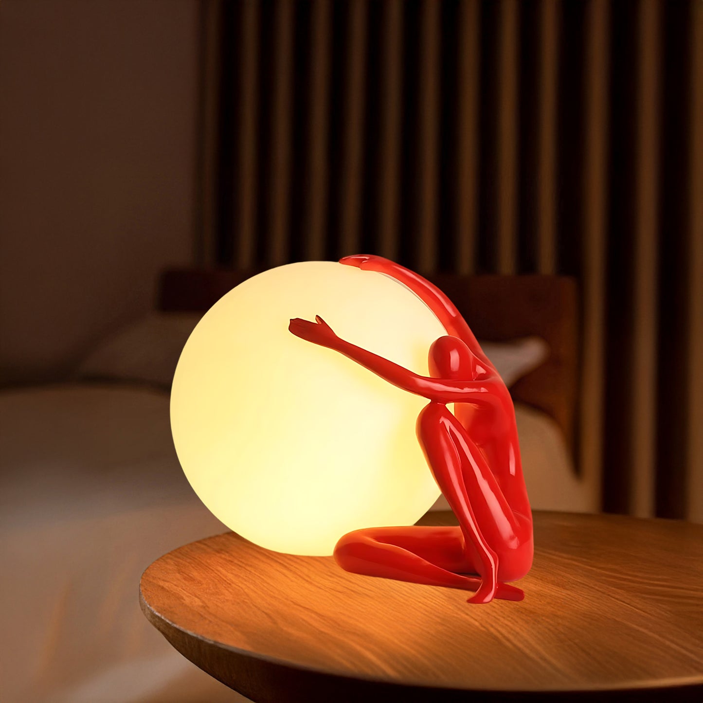 Humanoid Ball Holding Modern Material Table Lamp