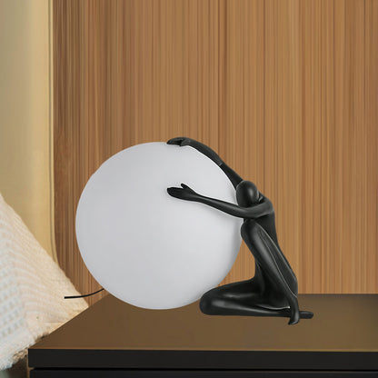 Humanoid Ball Holding Modern Material Table Lamp