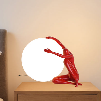 Humanoid Ball Holding Modern Material Table Lamp