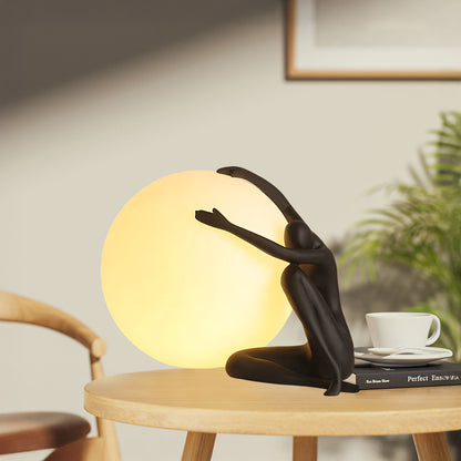 Humanoid Ball Holding Modern Material Table Lamp