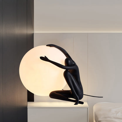 Humanoid Ball Holding Modern Material Table Lamp