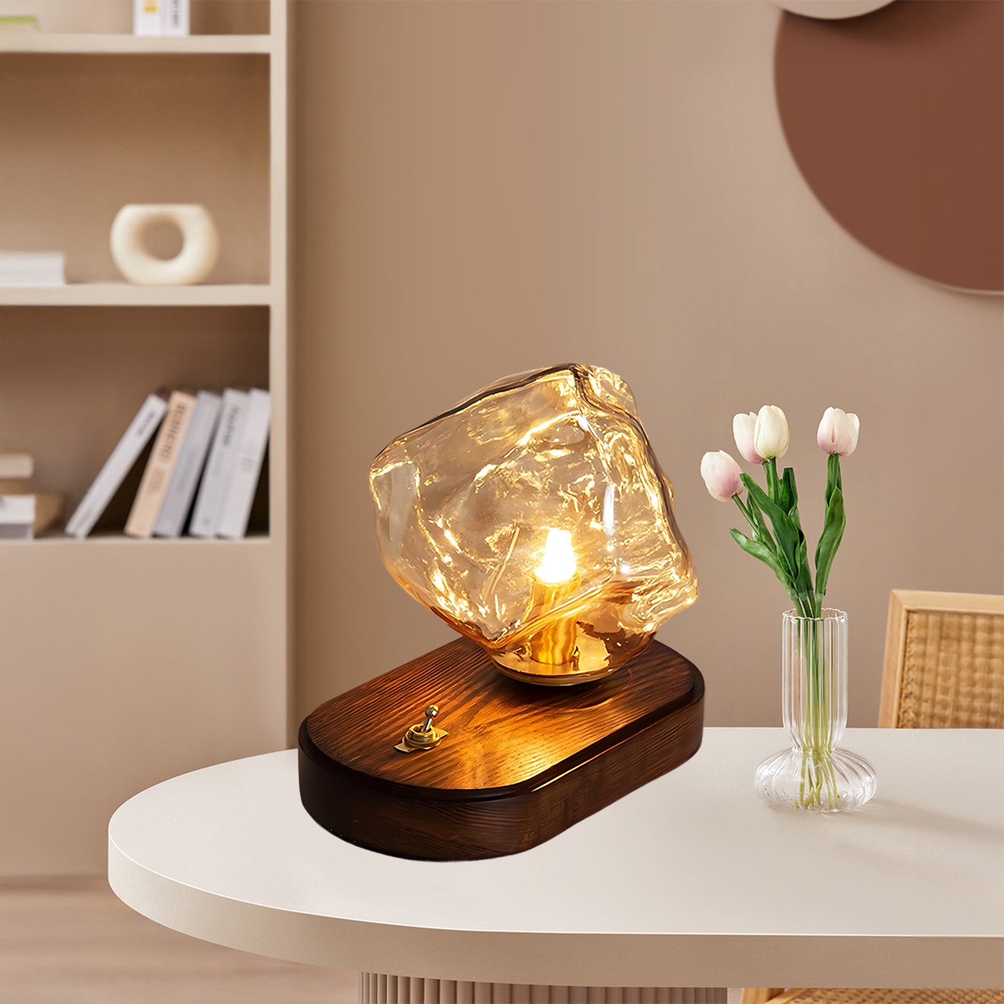 Ice Stone Eclectic Crystal Table Lamp