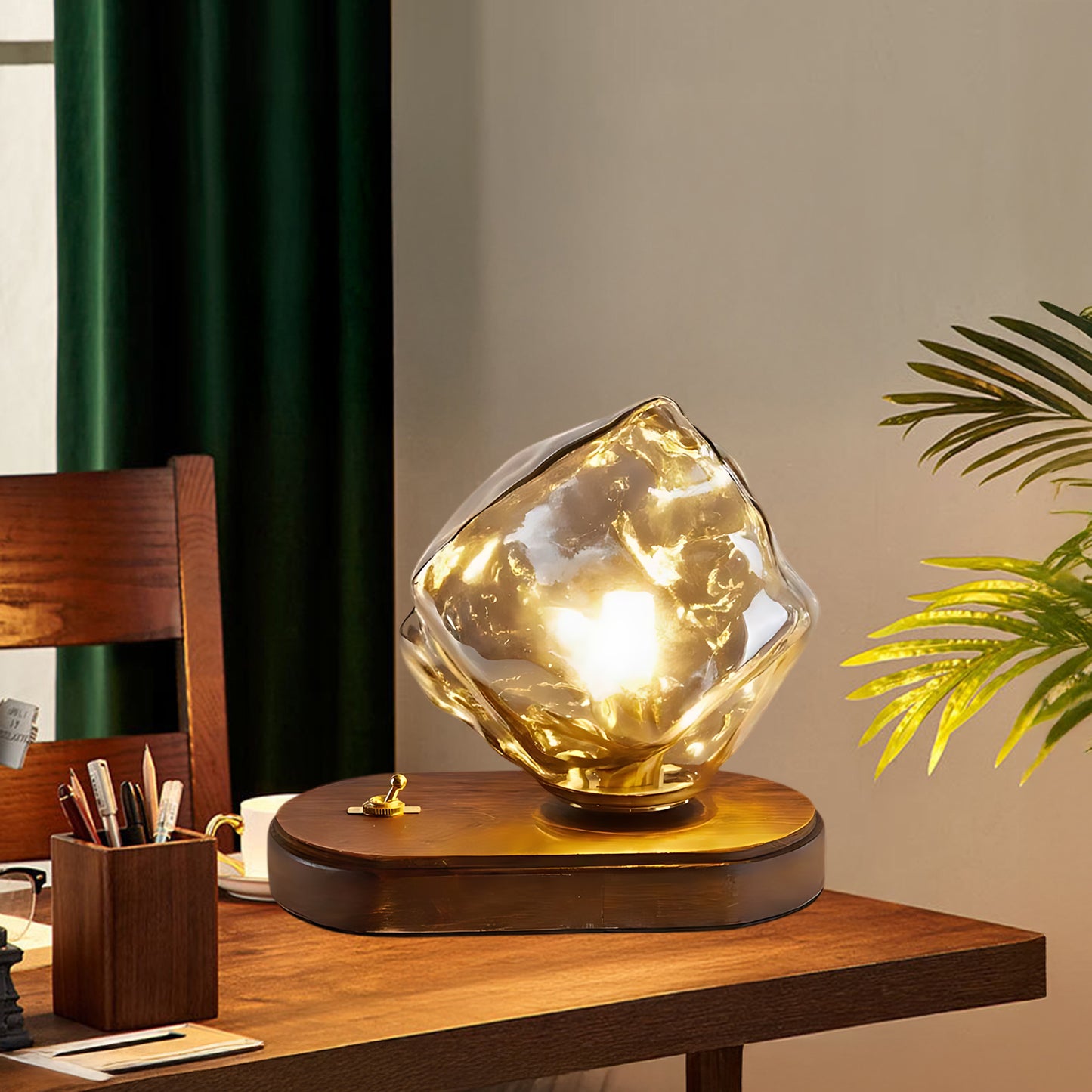 Ice Stone Eclectic Crystal Table Lamp