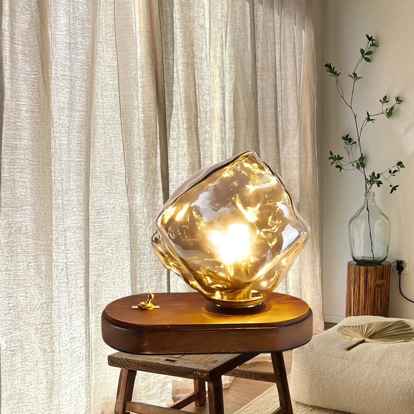 Ice Stone Eclectic Crystal Table Lamp