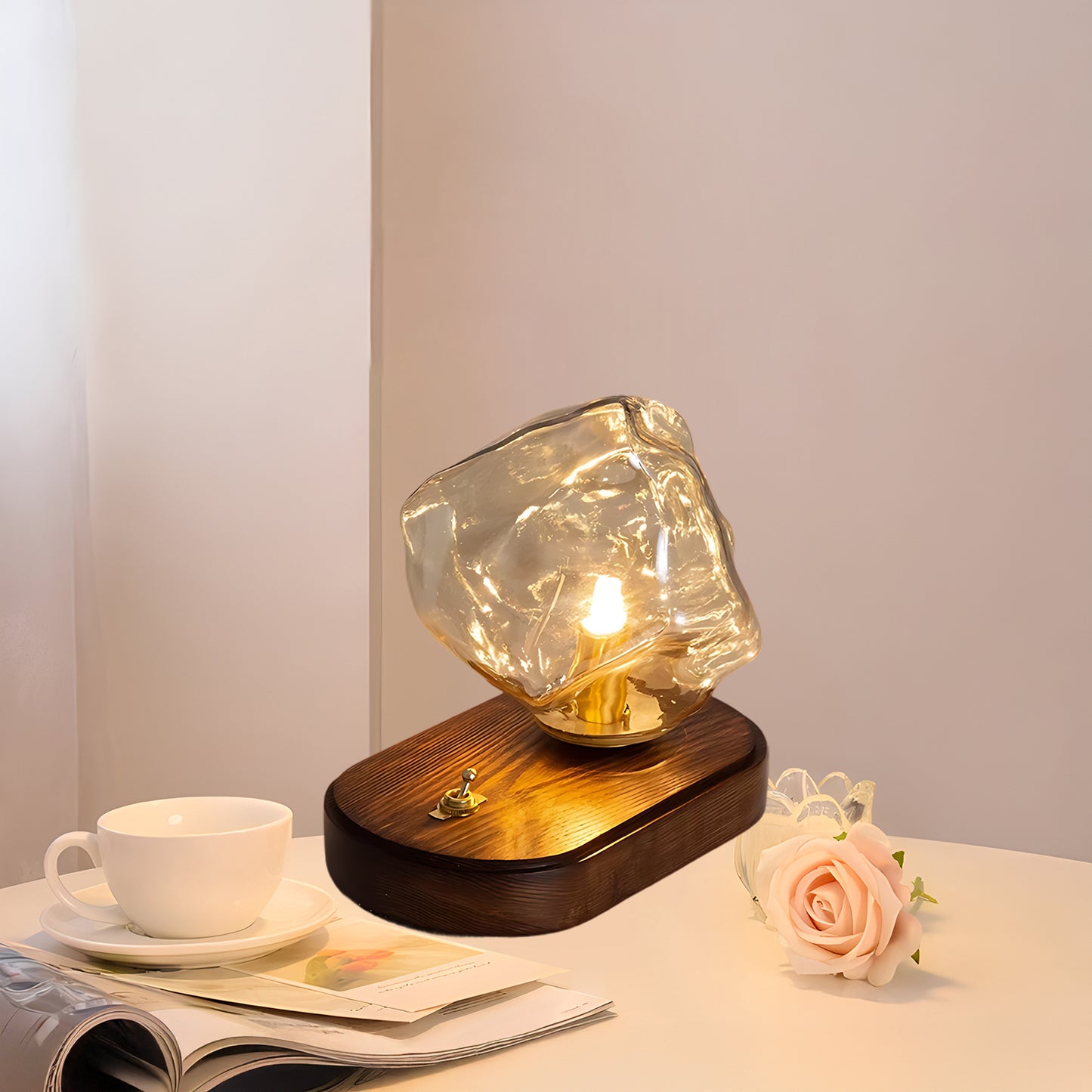 Ice Stone Eclectic Crystal Table Lamp