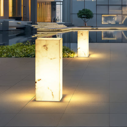 Imitation Marble Cube Eclectic Metal Outdoor Light