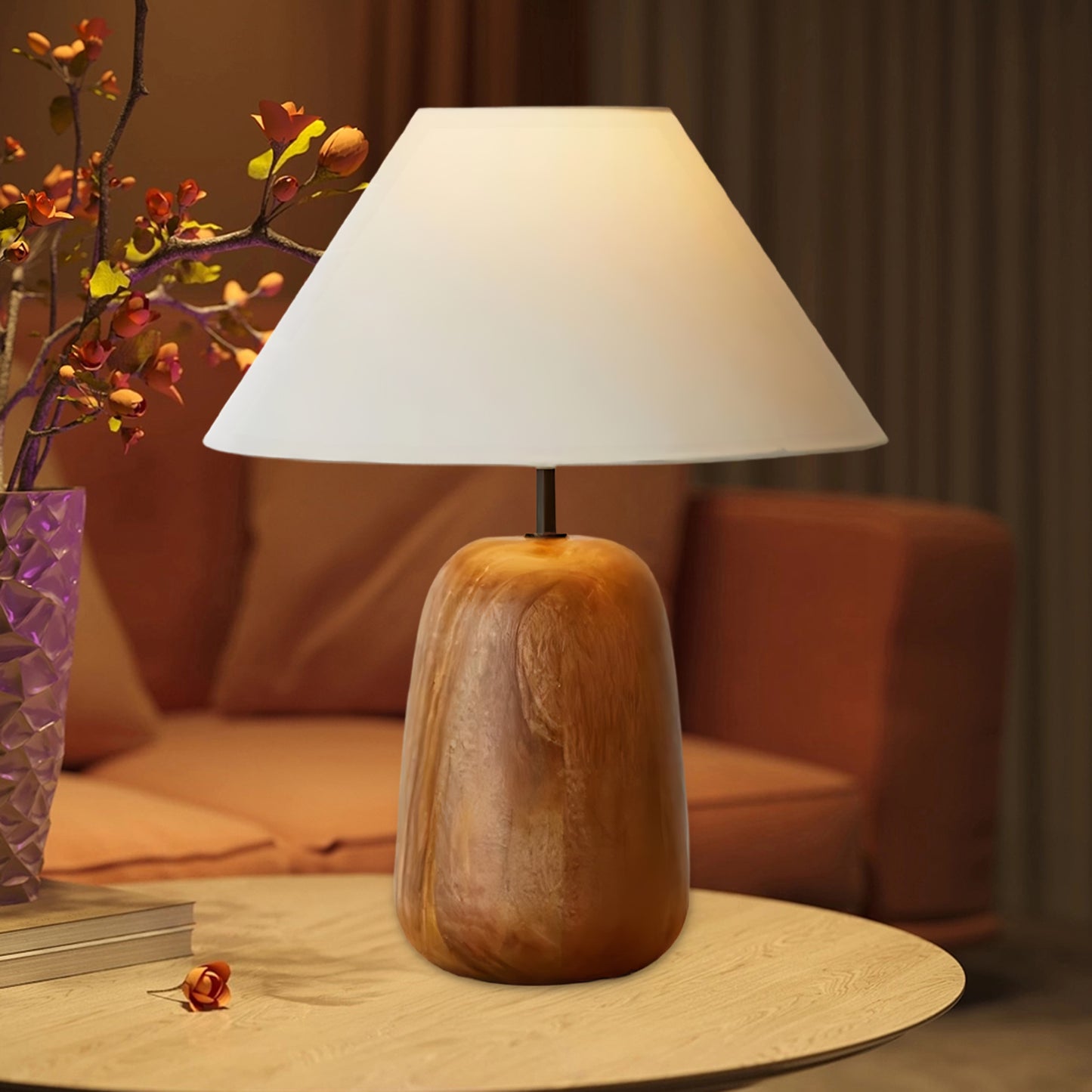 Irving Wood Rustic Metal Table Lamp