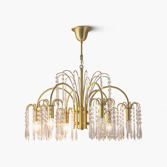 Isla Dawn Art Deco Brass Chandelier