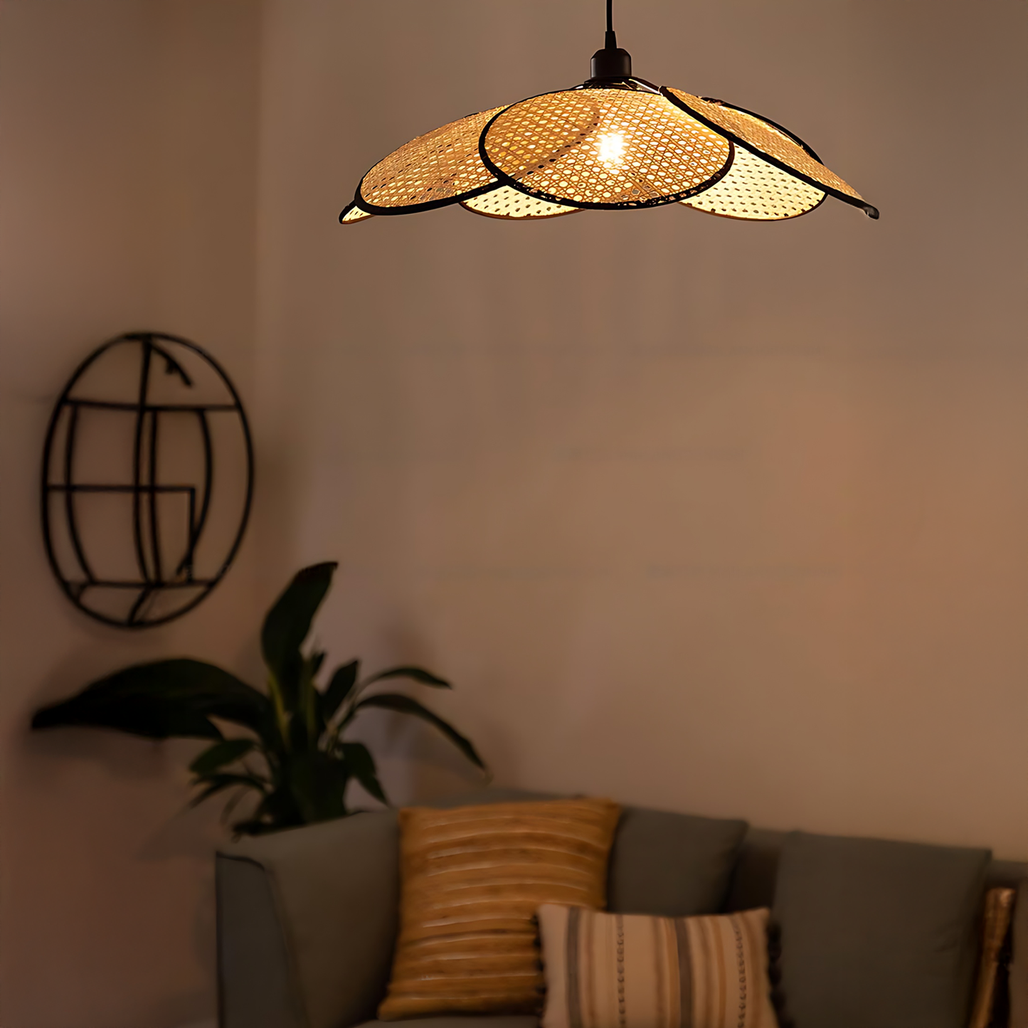 Japanese Bamboo Banquet Pendant Lamp