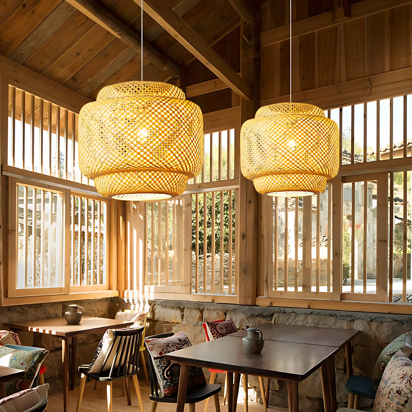 Japanese Bamboo Den Pendant Lamp