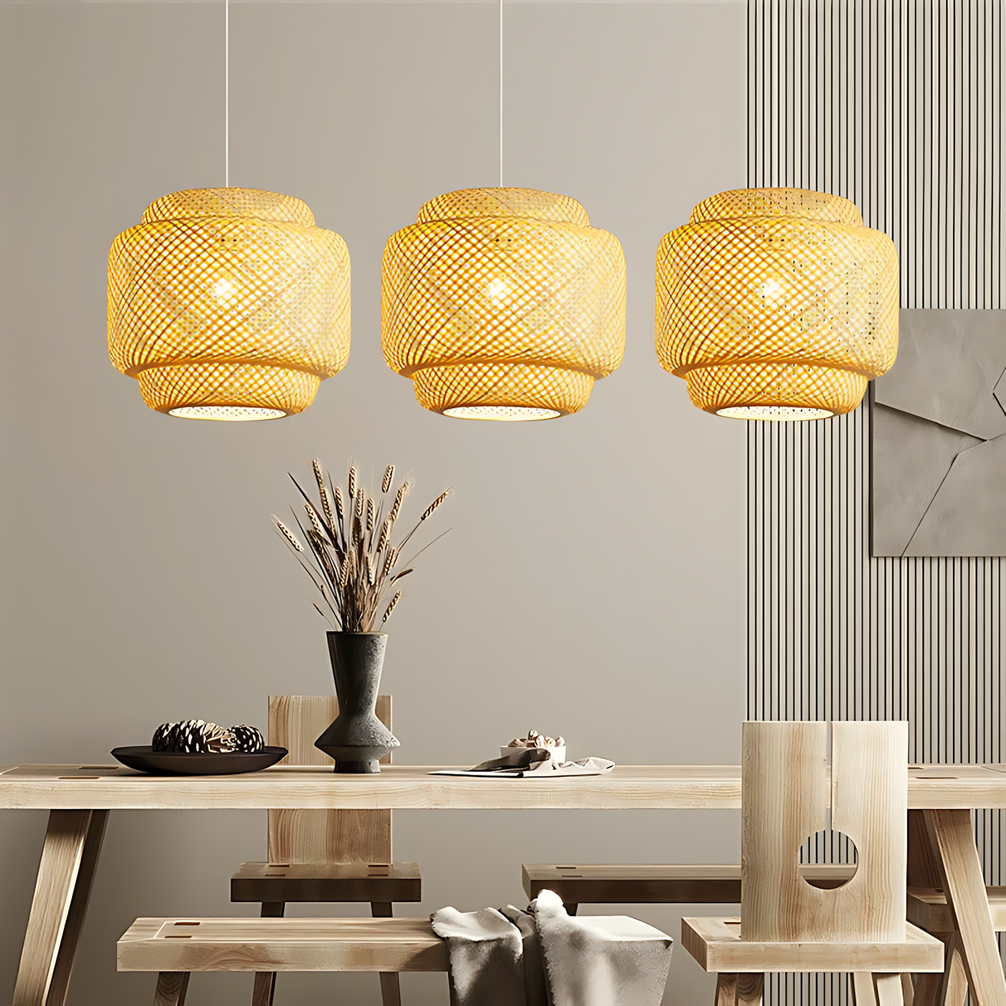 Japanese Bamboo Den Pendant Lamp