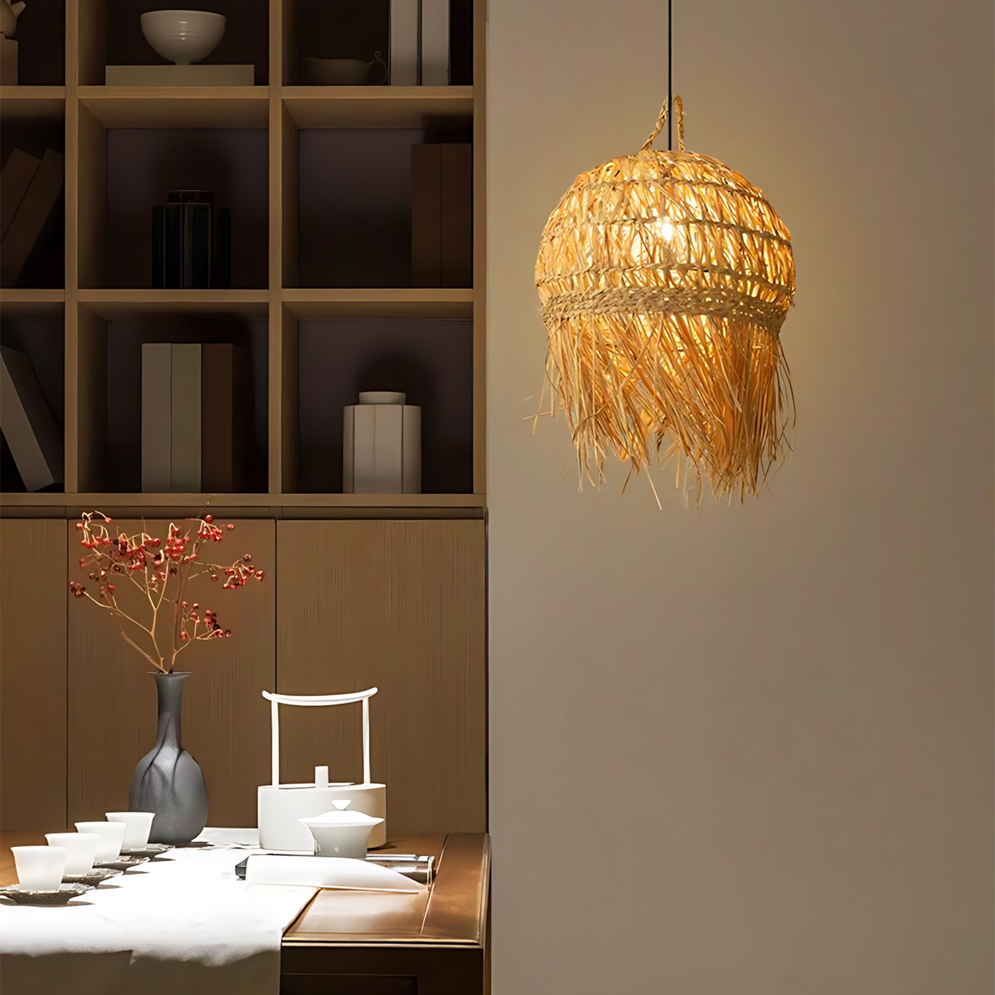 Japanese Bamboo Meditation Pendant Lamp