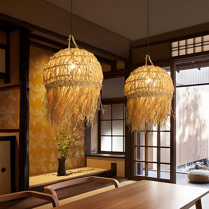 Japanese Bamboo Meditation Pendant Lamp