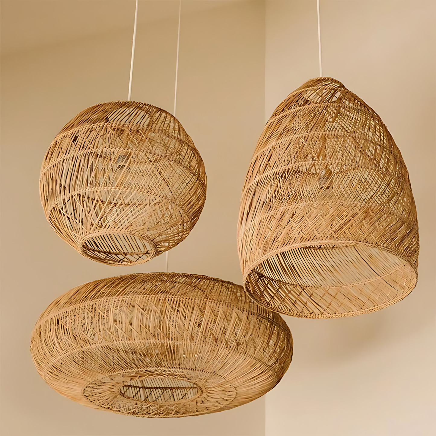 Japanese Rattan Gathering Pendant Lamp