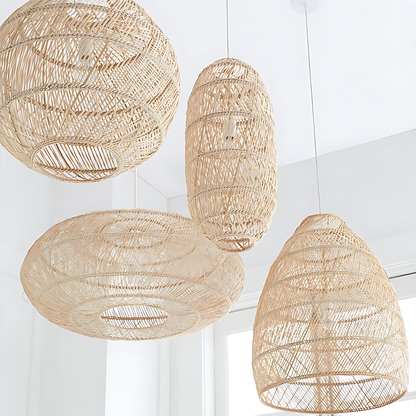 Japanese Rattan Gathering Pendant Lamp