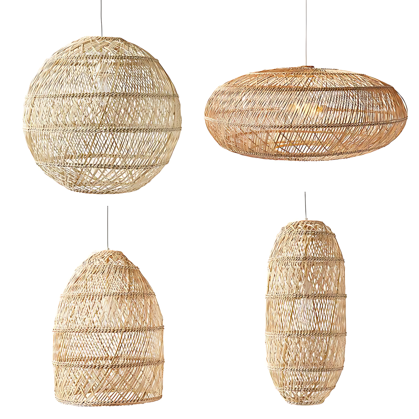 Japanese Rattan Gathering Pendant Lamp