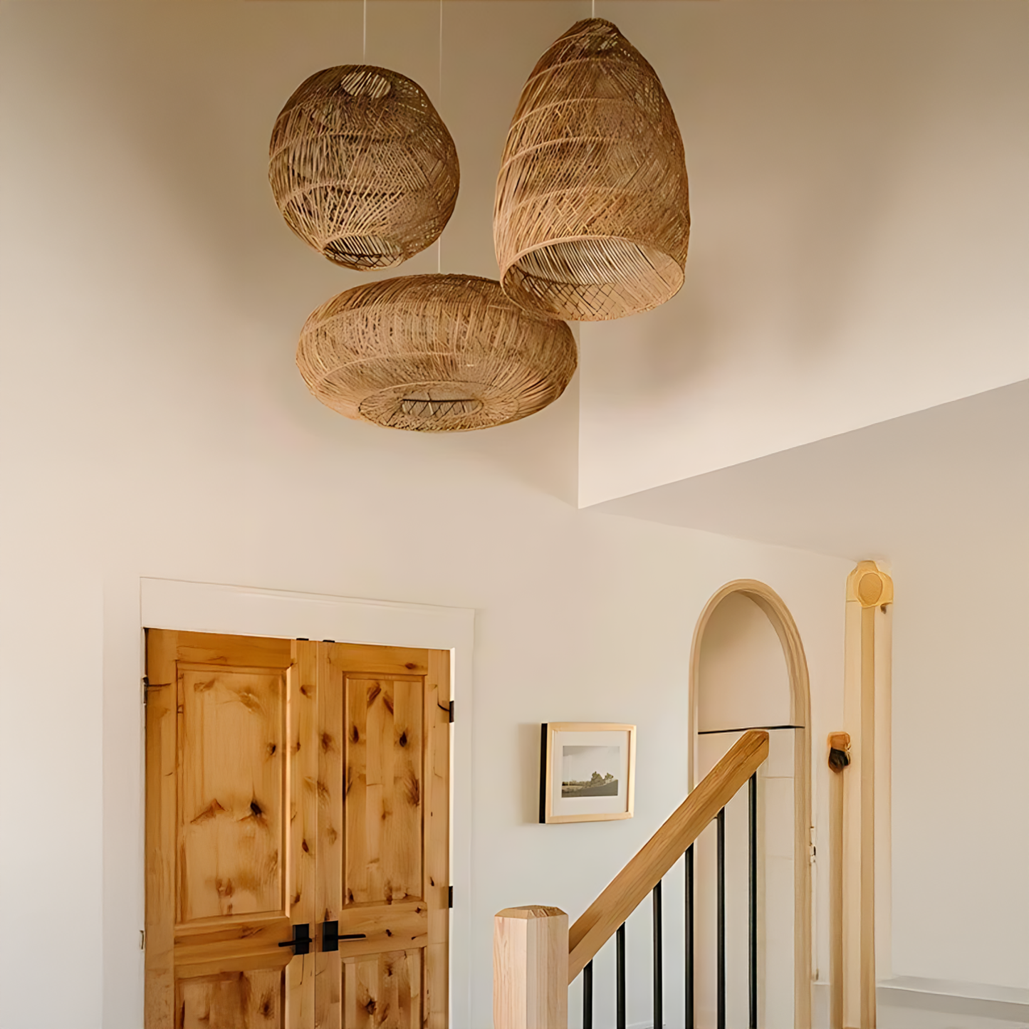 Japanese Rattan Gathering Pendant Lamp