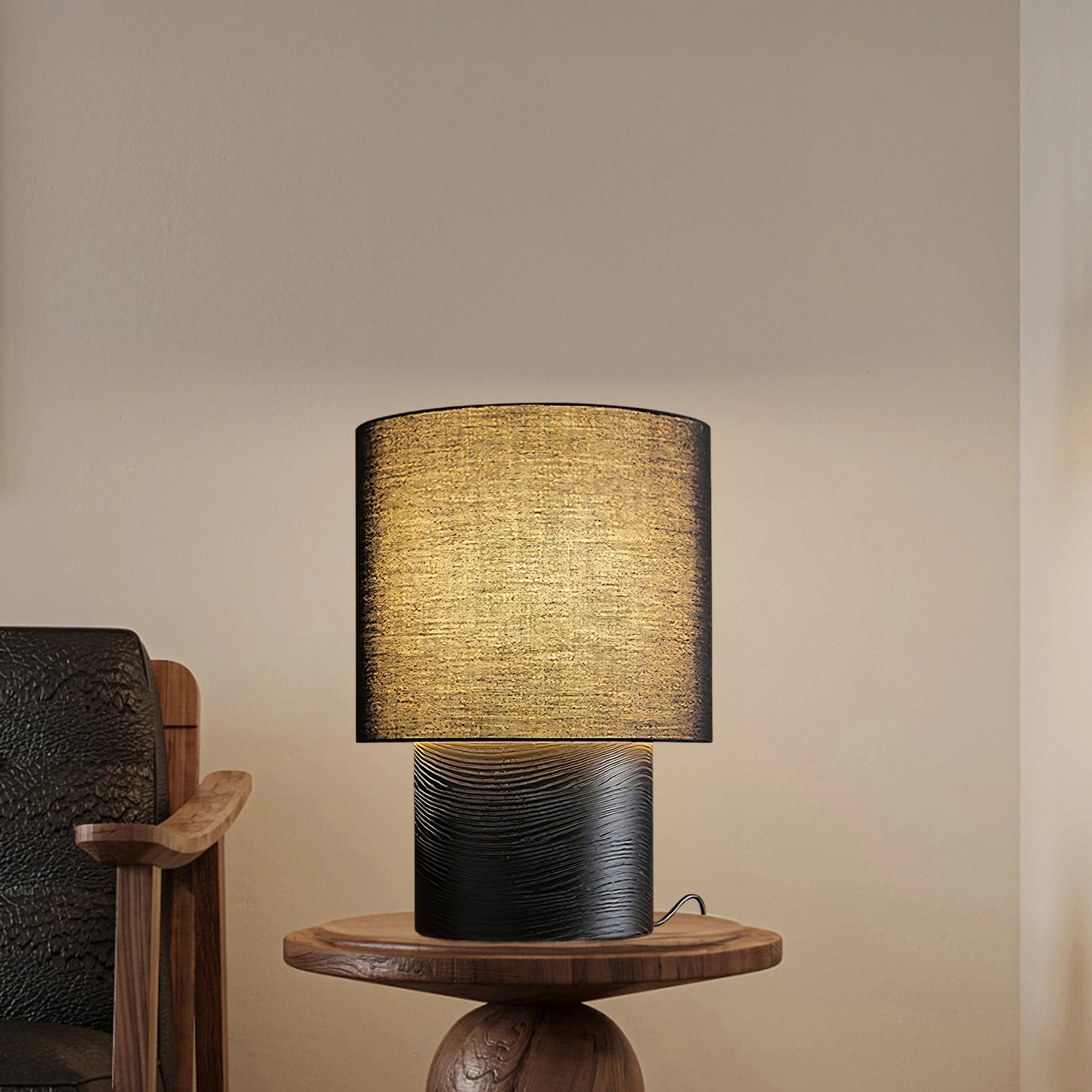 Japanese Wabi Sabi Classic Wood Table Lamp