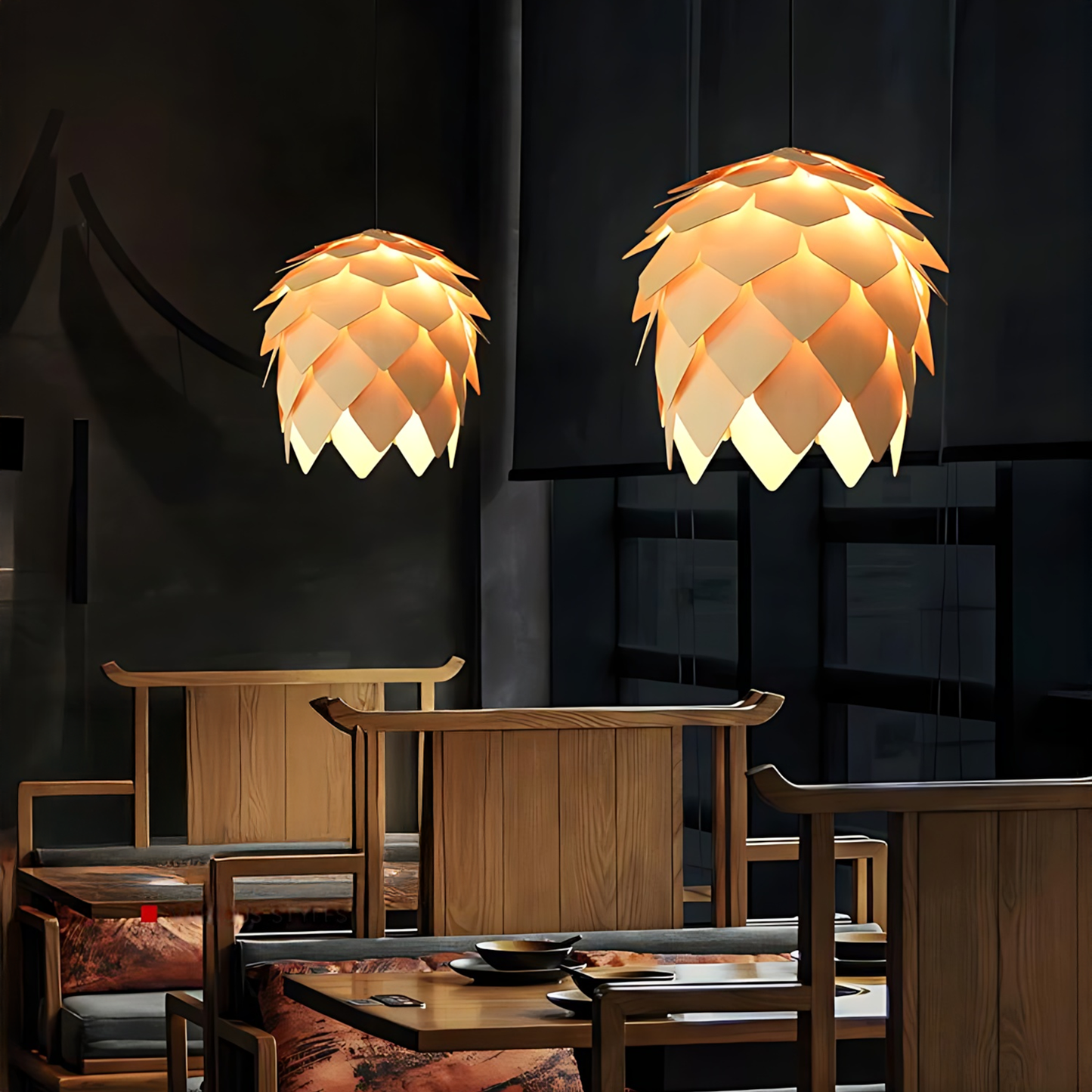 Japanese Wood Tatami Pendant Lamp