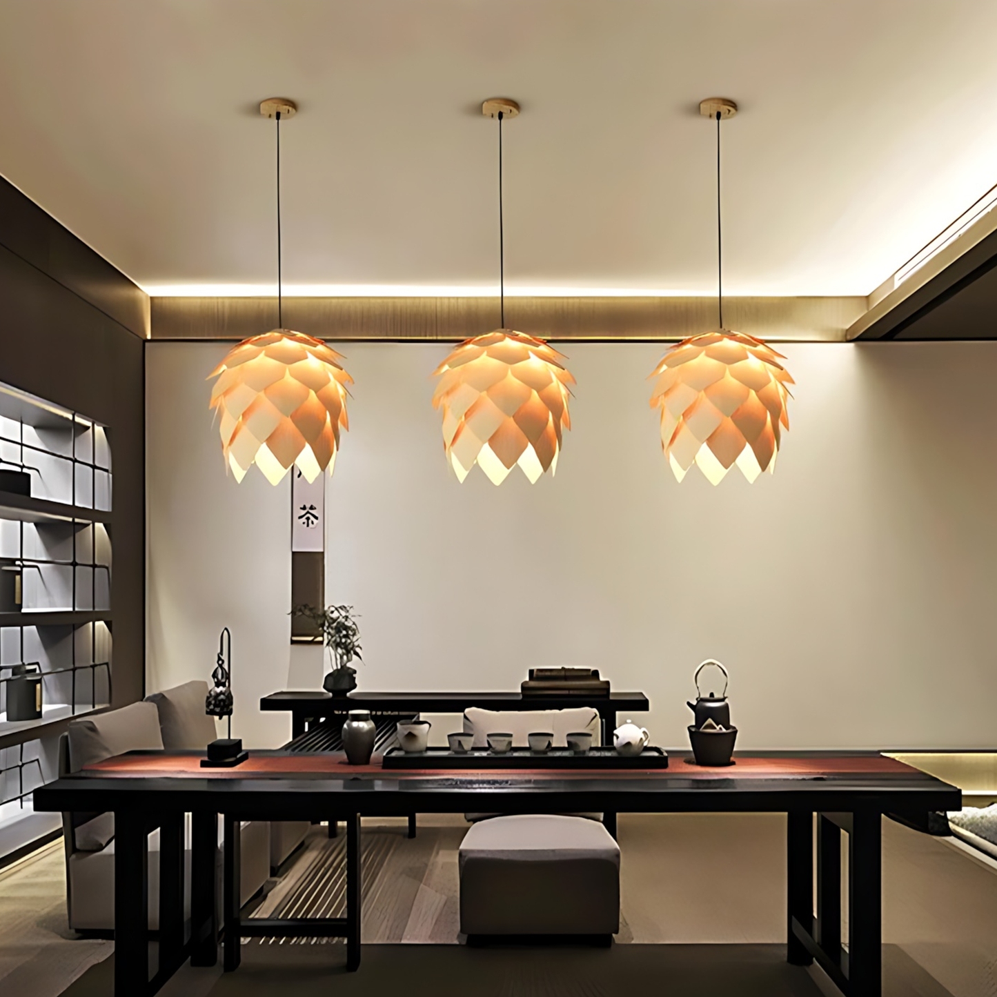 Japanese Wood Tatami Pendant Lamp