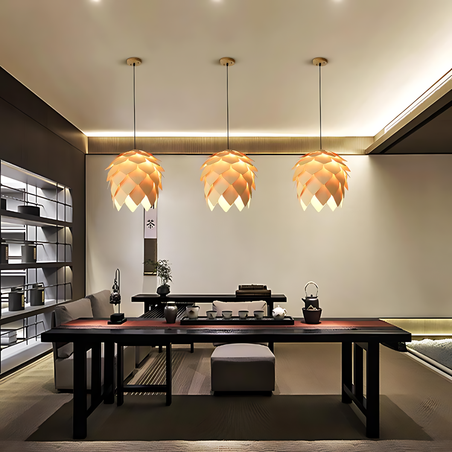 Japanese Wood Tatami Pendant Lamp