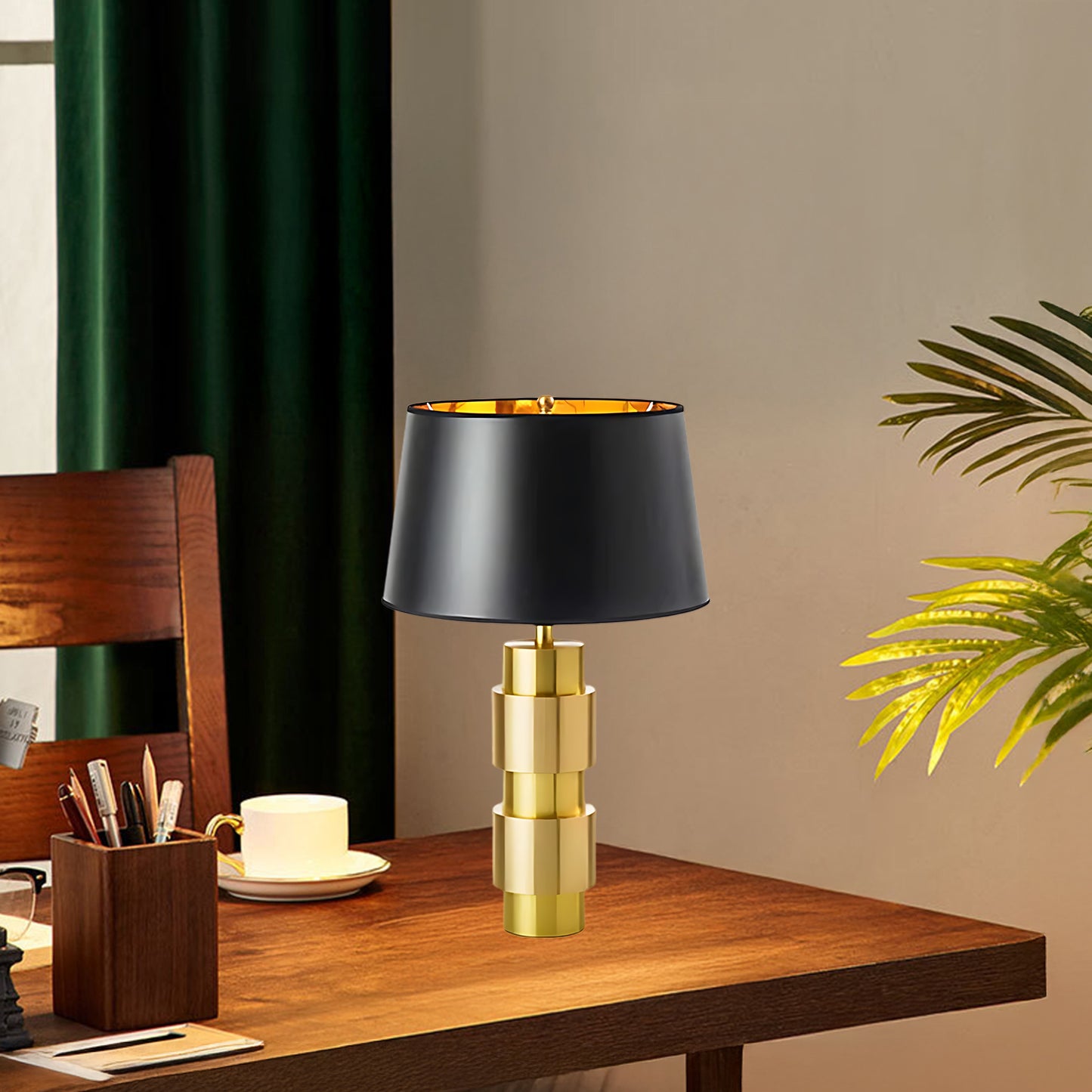 Jean Cylinder Contemporary Metal Table Lamp