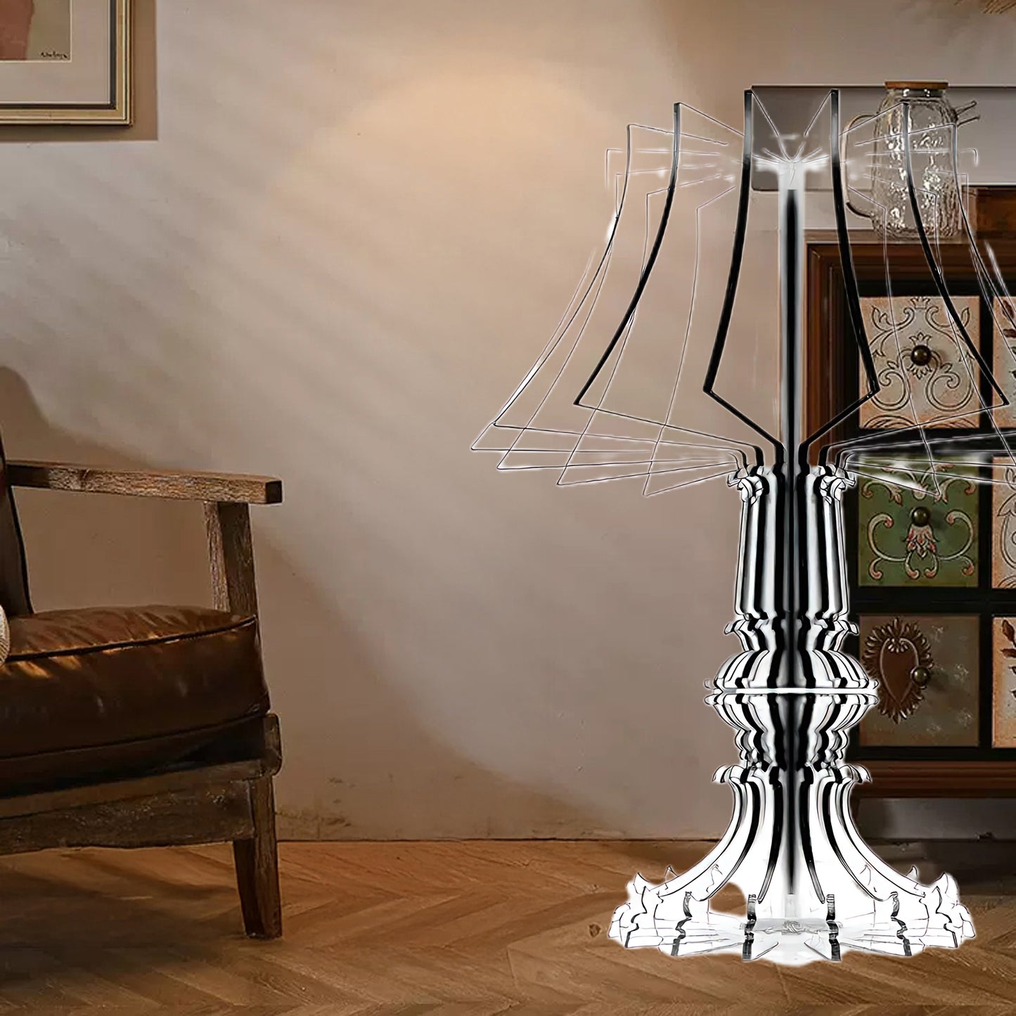 Josephine Table & Modern Metal Floor Lamp