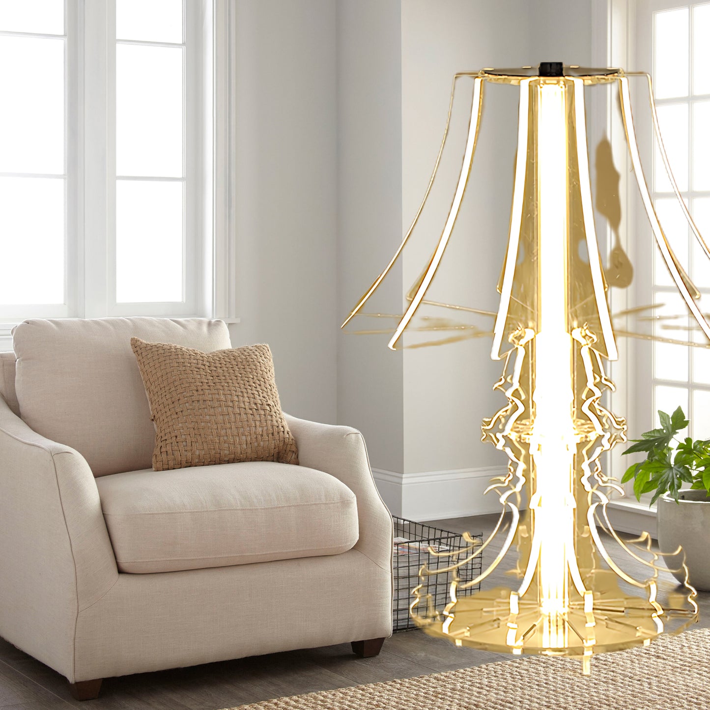 Josephine Table & Modern Metal Floor Lamp