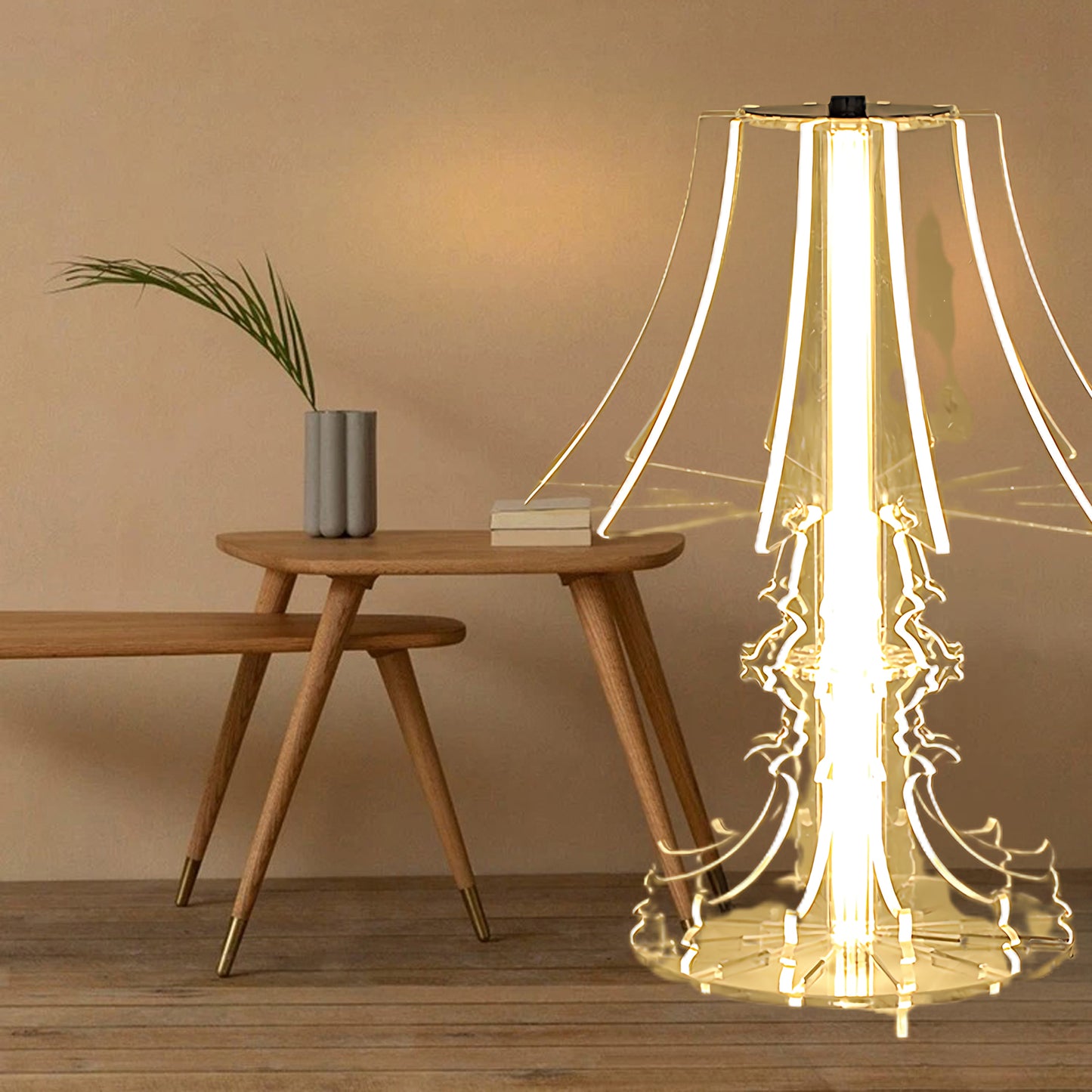 Josephine Table & Modern Metal Floor Lamp