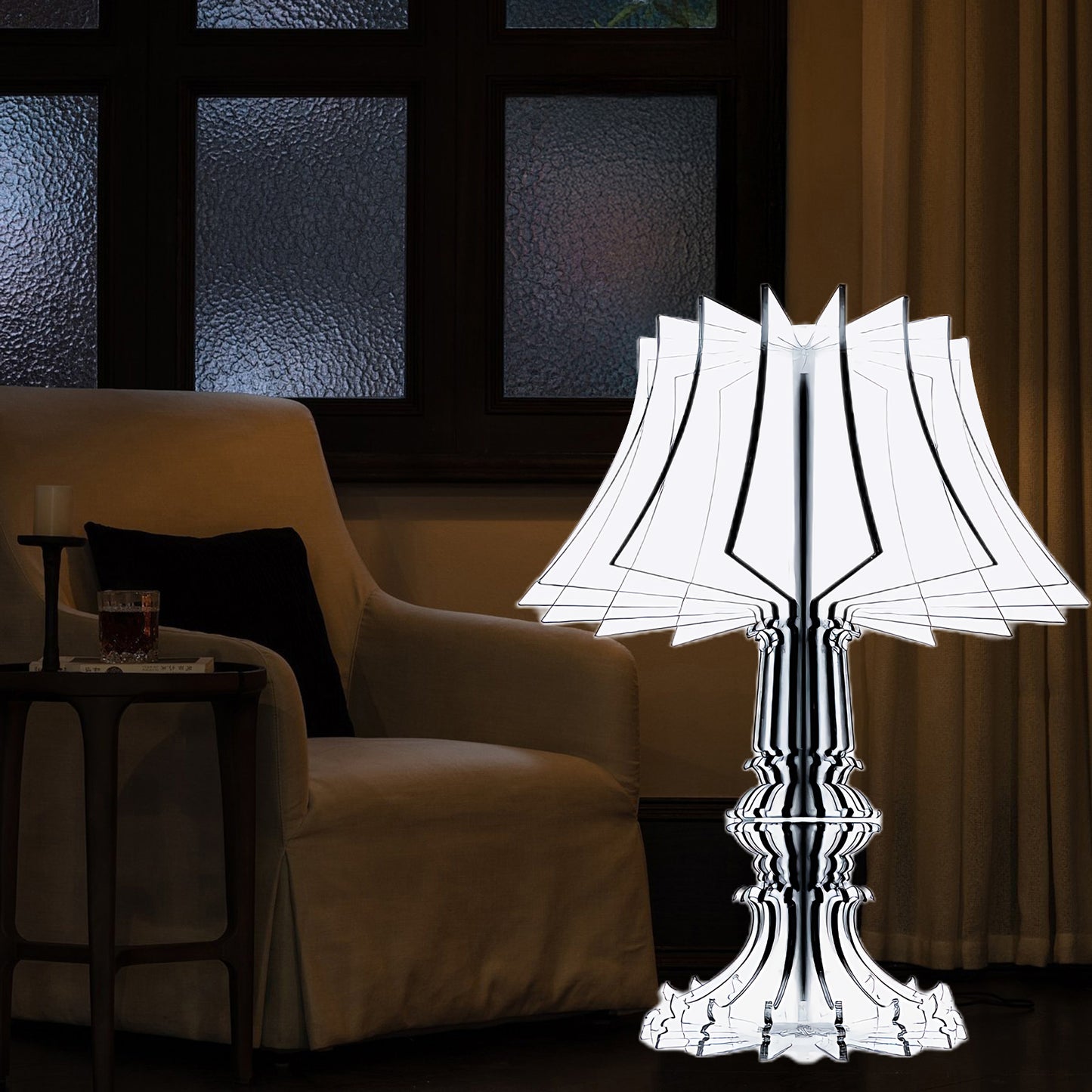 Josephine Table & Modern Metal Floor Lamp