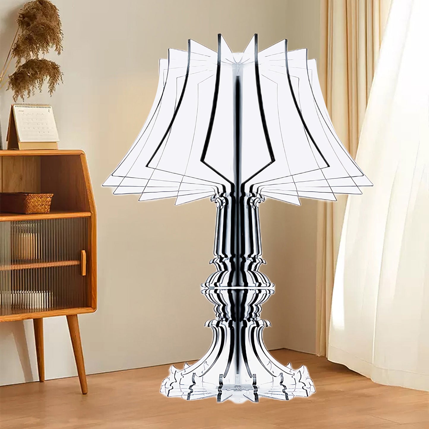 Josephine Table & Modern Metal Floor Lamp