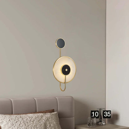 Kandy Alabaster Eclectic Metal Wall Lamp