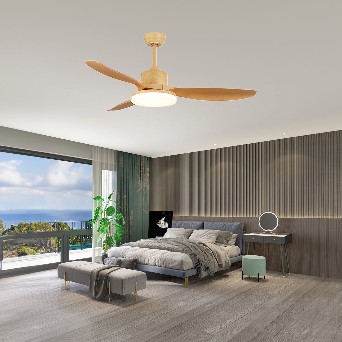 Keltis 4852 Modern Metal Ceiling Fan Light