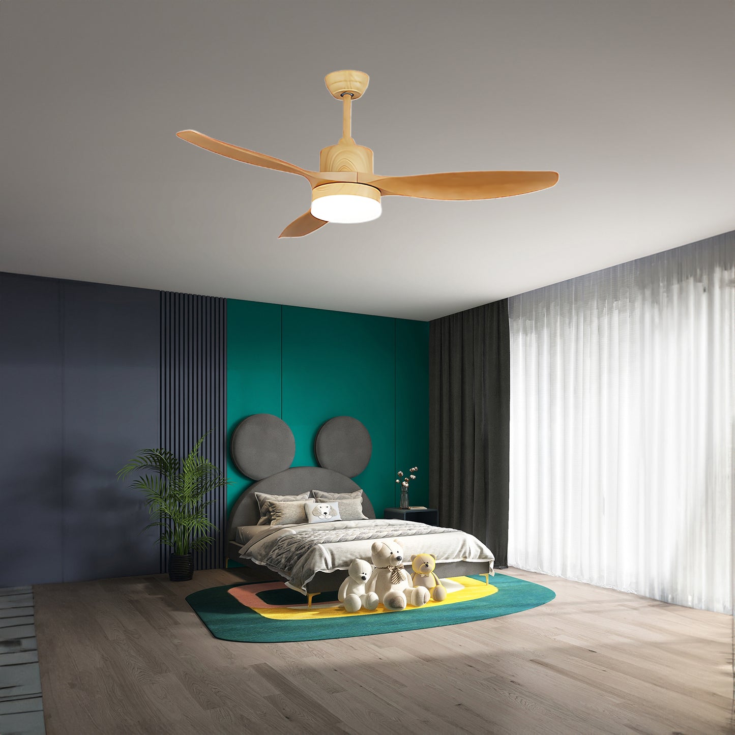 Keltis 4852 Modern Metal Ceiling Fan Light