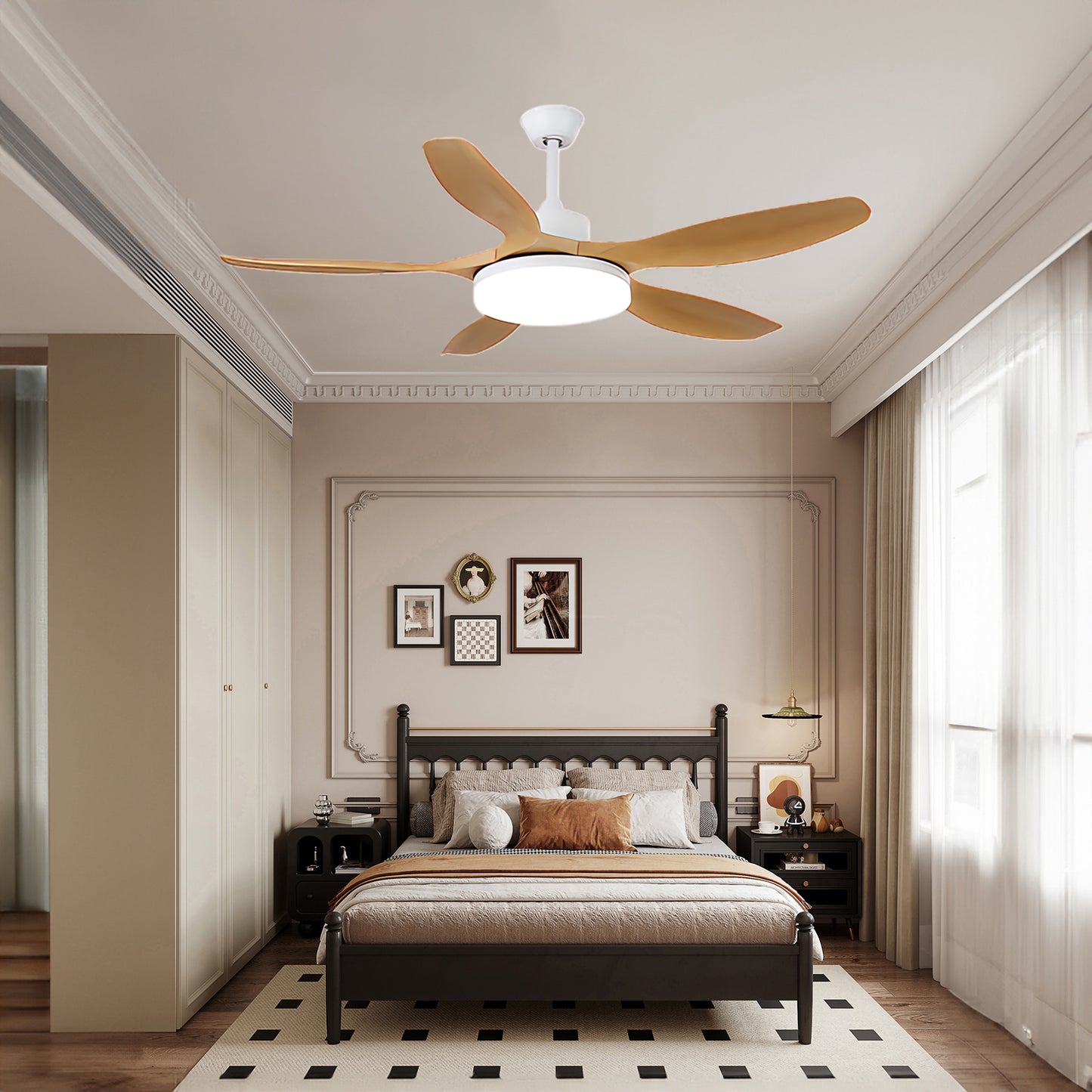 Keltis 4852 Modern Metal Ceiling Fan Light