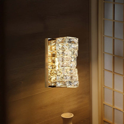 Laminated Crystal Modern Steel Wall Light