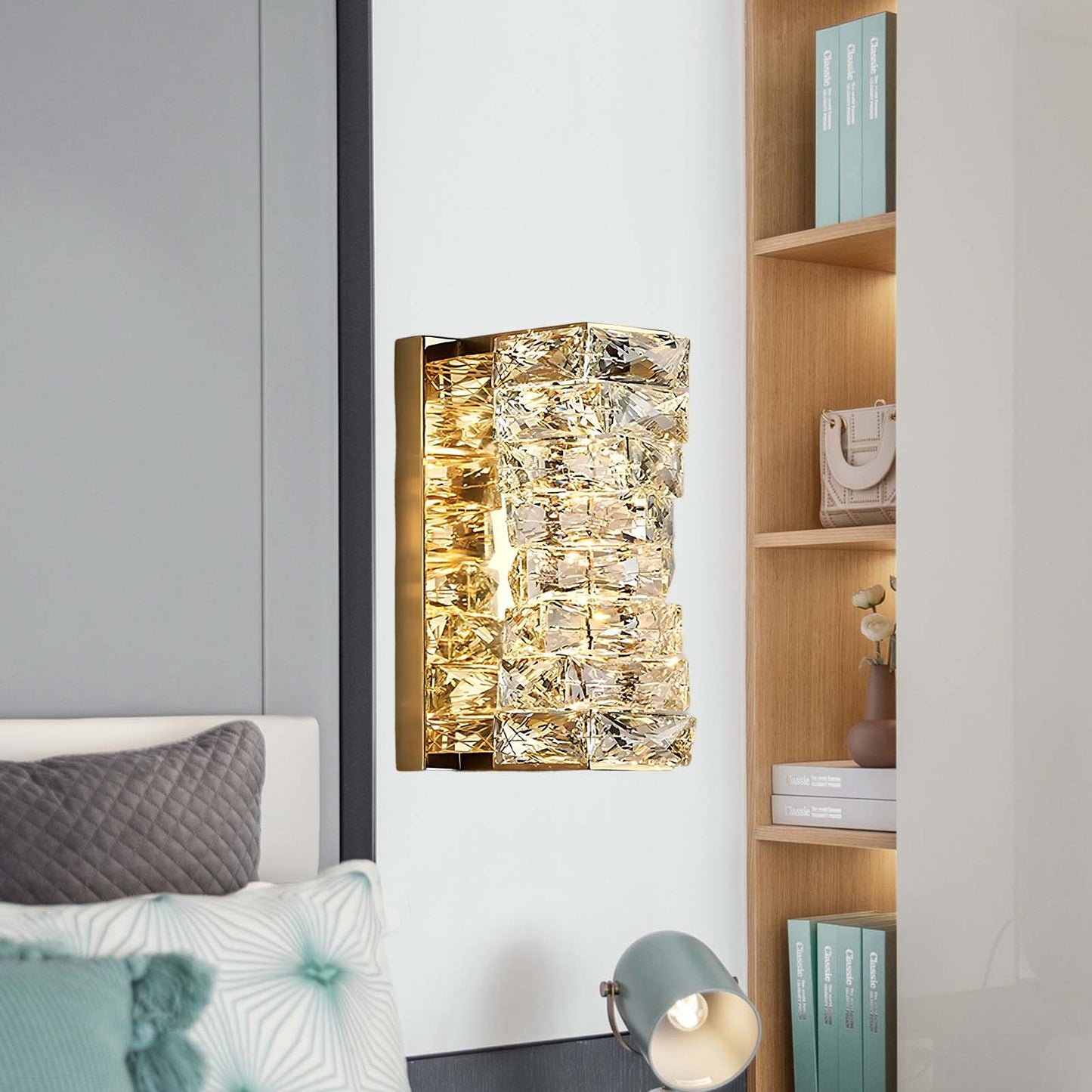 Laminated Crystal Modern Steel Wall Light