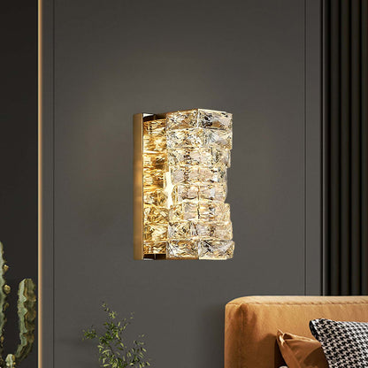 Laminated Crystal Modern Steel Wall Light