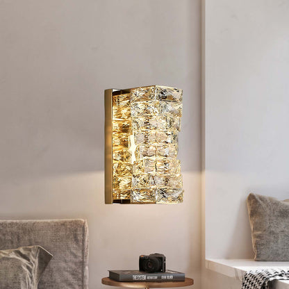 Laminated Crystal Modern Steel Wall Light