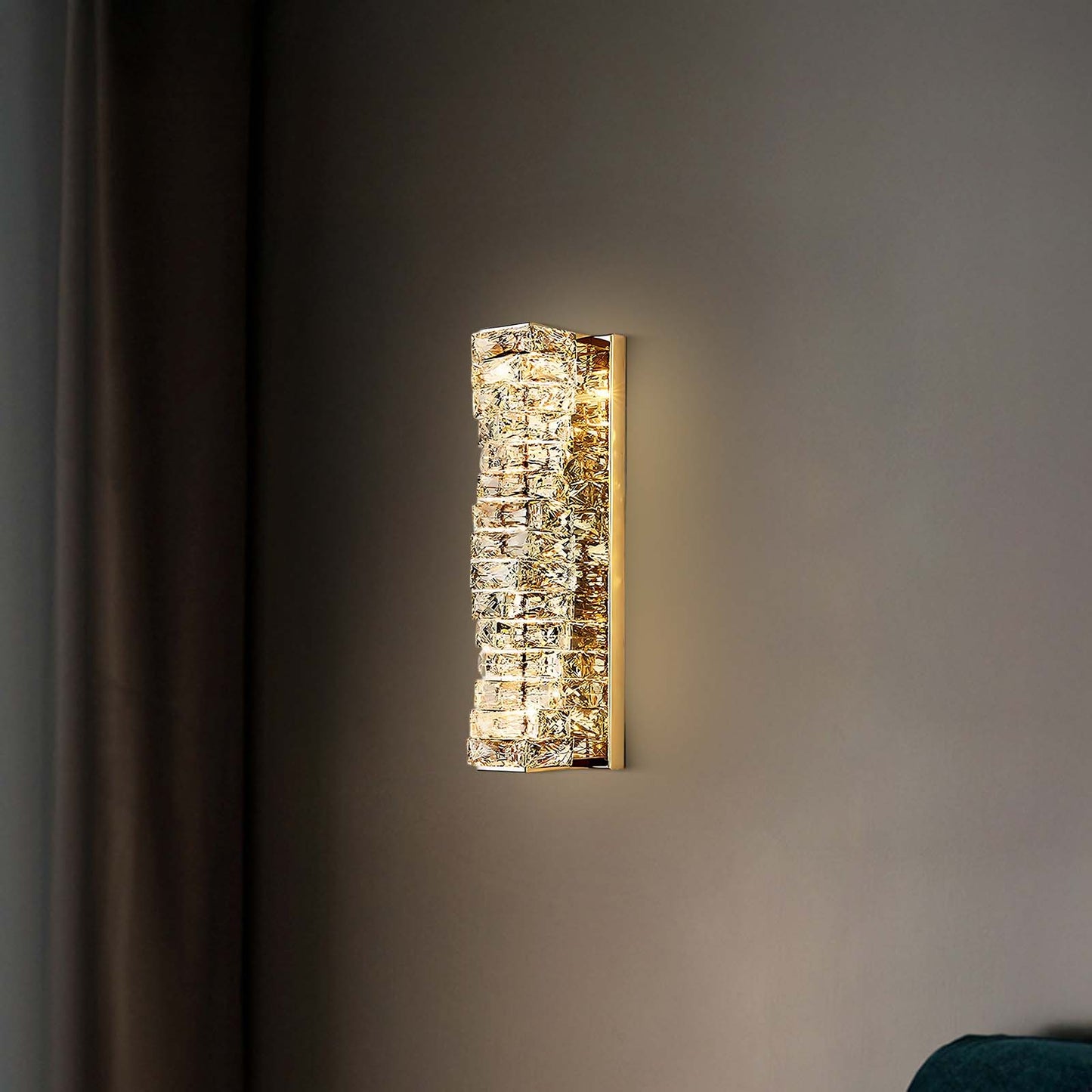 Laminated Crystal Modern Steel Wall Light