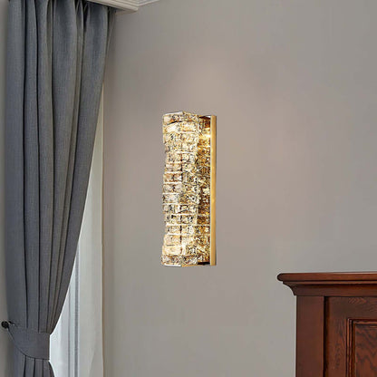 Laminated Crystal Modern Steel Wall Light