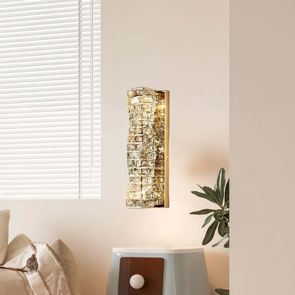 Laminated Crystal Modern Steel Wall Light