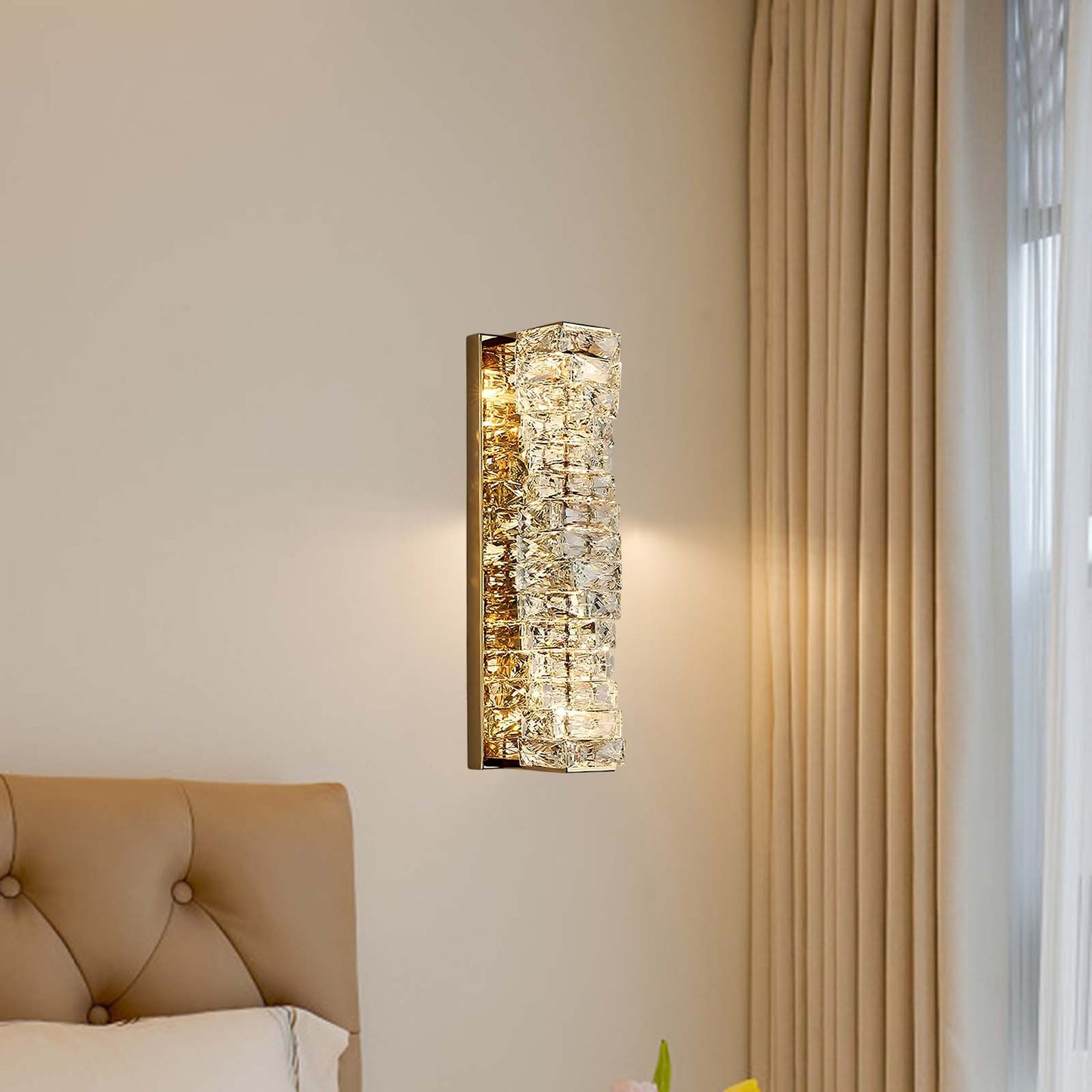 Laminated Crystal Modern Steel Wall Light